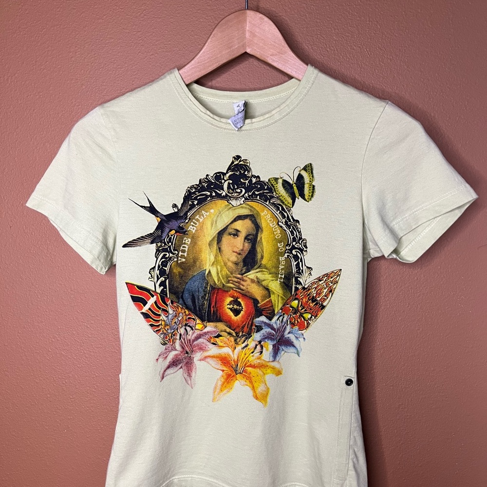 Vintage light lime Vide Bula fitted tshirt